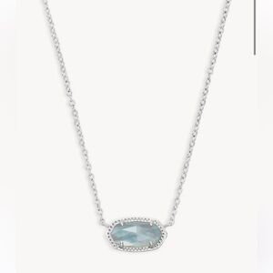 Light Blue Kendra Scott Elisa Silver Pendant Necklace